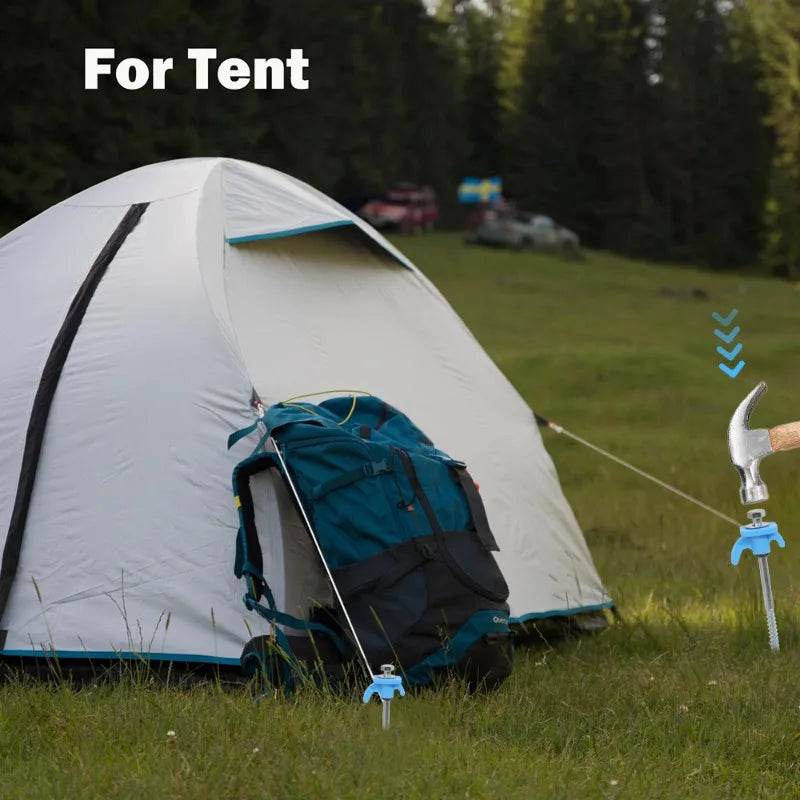 Military-Outdoors Screw Anchor Tent Stakes - 2-10 Pcs Pack - Military-Outdoors.com