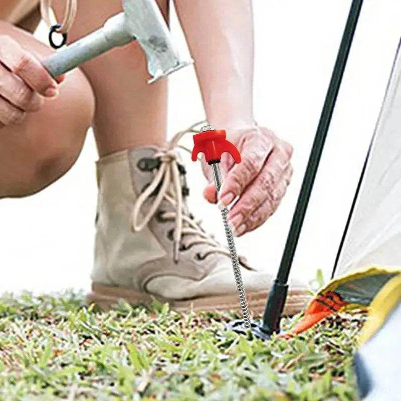 Military-Outdoors Screw Anchor Tent Stakes - 2-10 Pcs Pack - Military-Outdoors.com