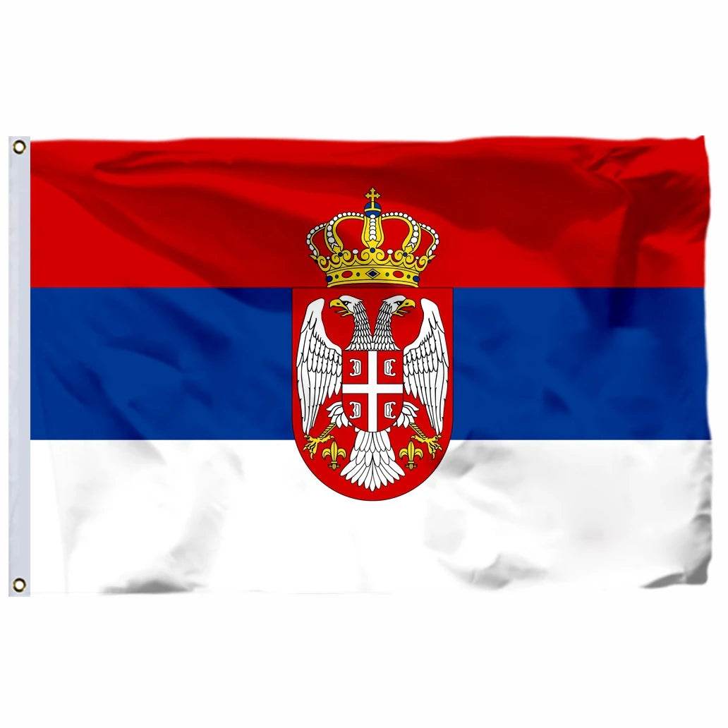 Serbia and Republika Srpska flags displaying vibrant colors and intricate designs for national pride