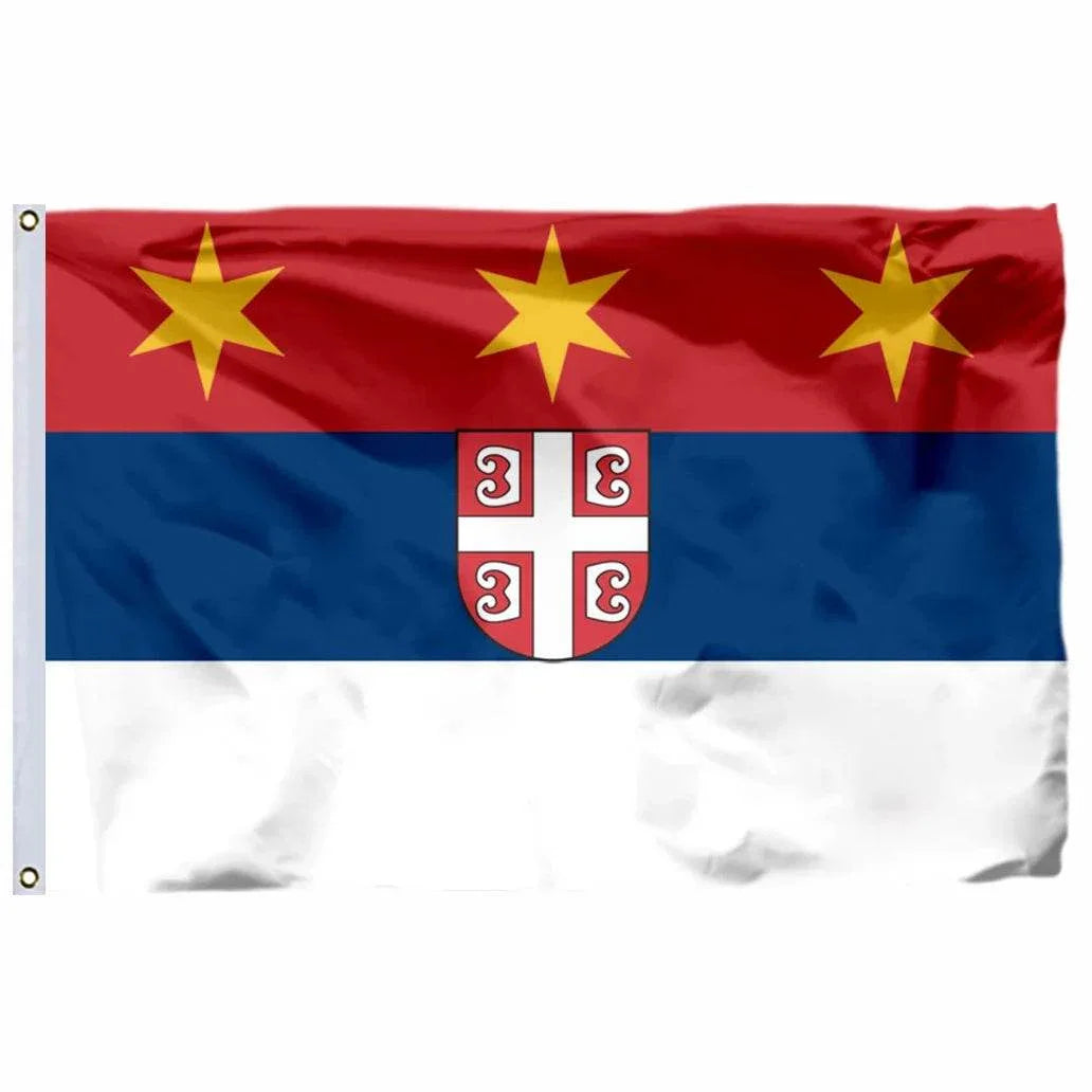 Serbia and Republika Srpska flags in vibrant colors, perfect for display or events