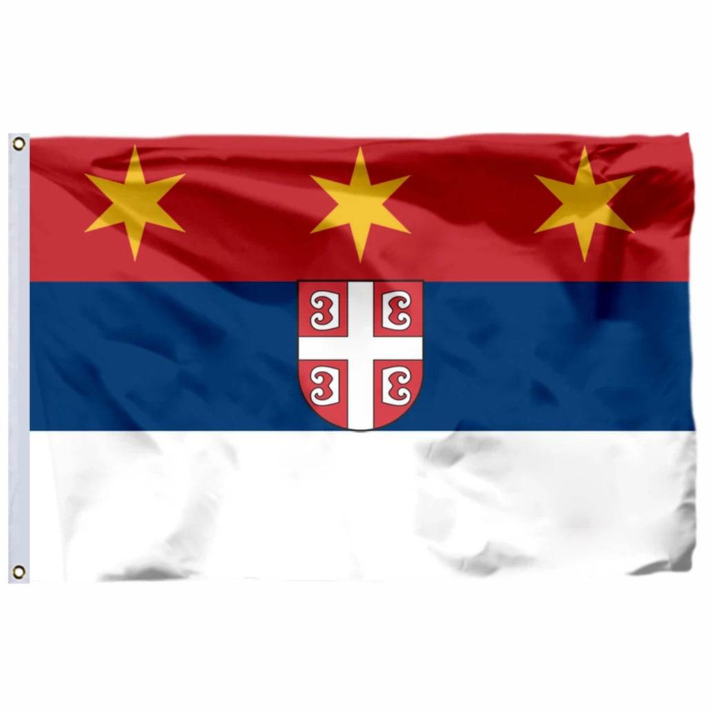 Serbia national flag 3x5ft made of durable fabric with vibrant colors and reinforced edges