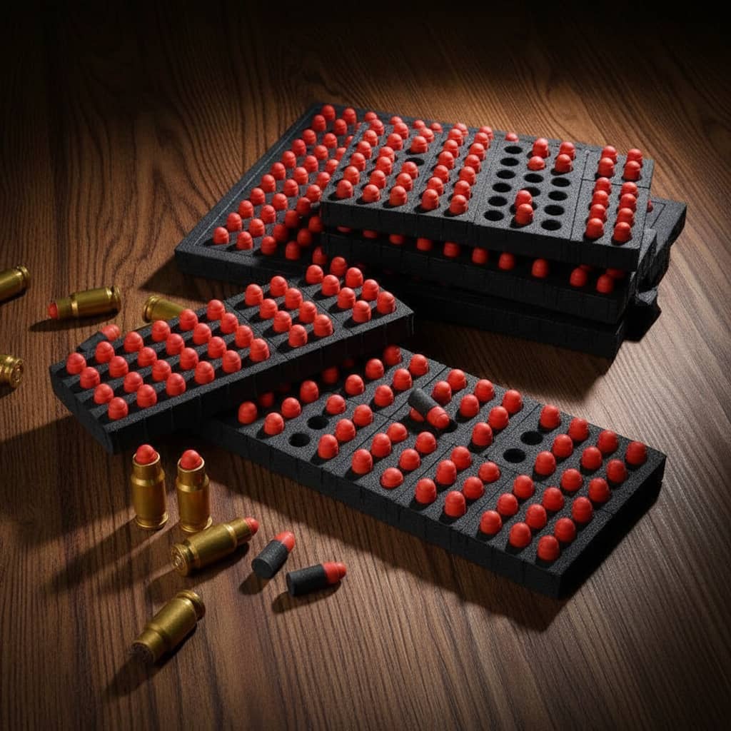 Soft Foam Darts and Toy Shells in Red for Safe Play and Target Practice