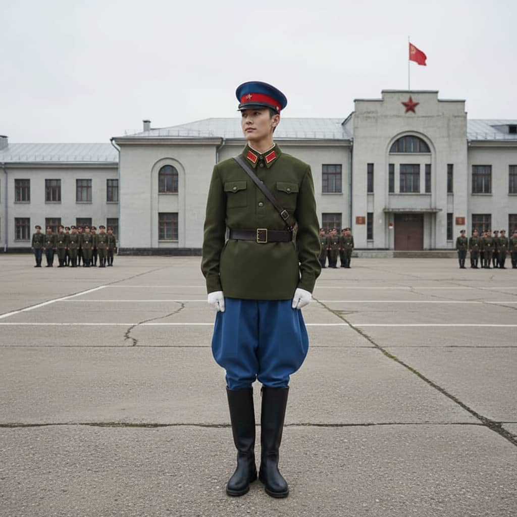Soviet Commissar Uniform in green and blue for military reenactments