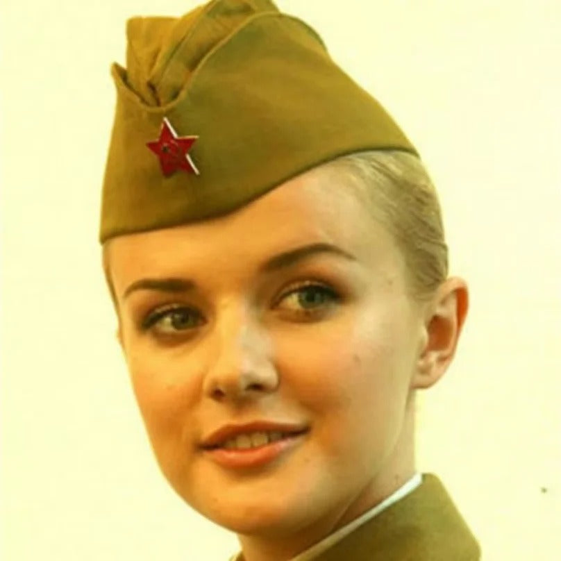 Soviet pilotka cap in khaki, ideal for vintage costume events