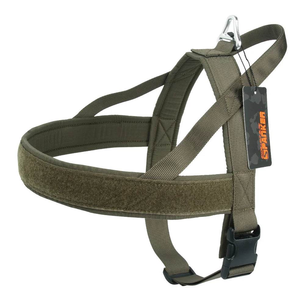 Military green pet chest strap vest for secure outdoor activities