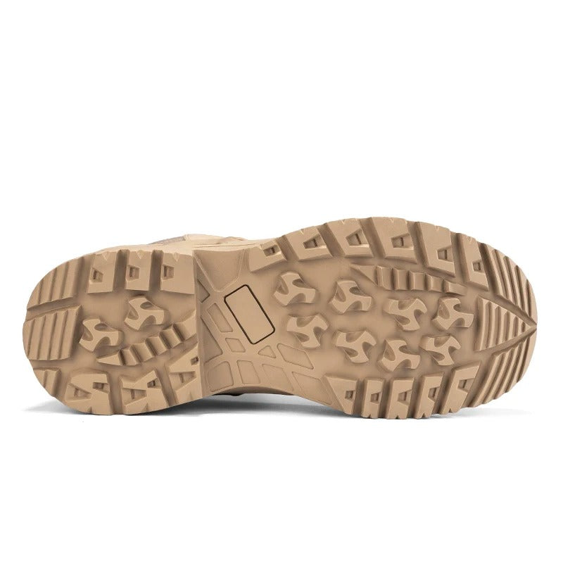 Special forces leather boots with rugged sole for enhanced traction