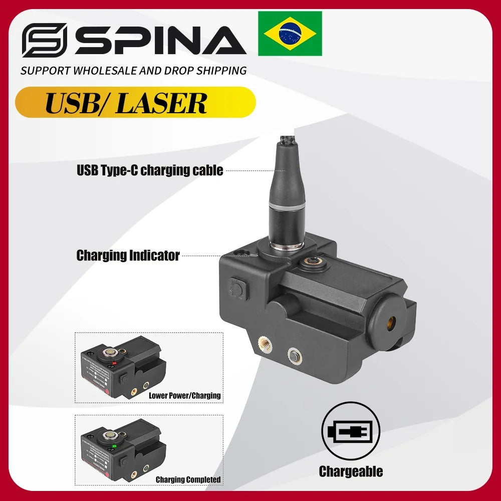 Ultra compact laser sight with USB Type-C charging port and indicator for easy use