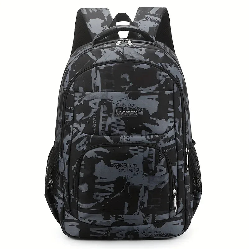 Military-Outdoors Black Camouflage Student Backpack for School Supplies
