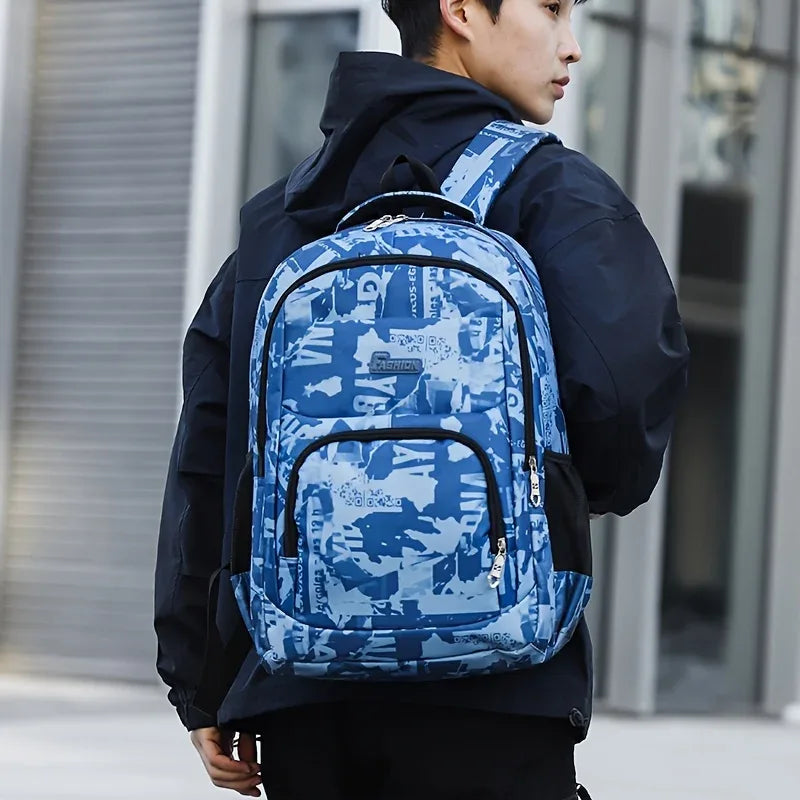 Military-Outdoors Blue Student Backpack for School and Everyday Use