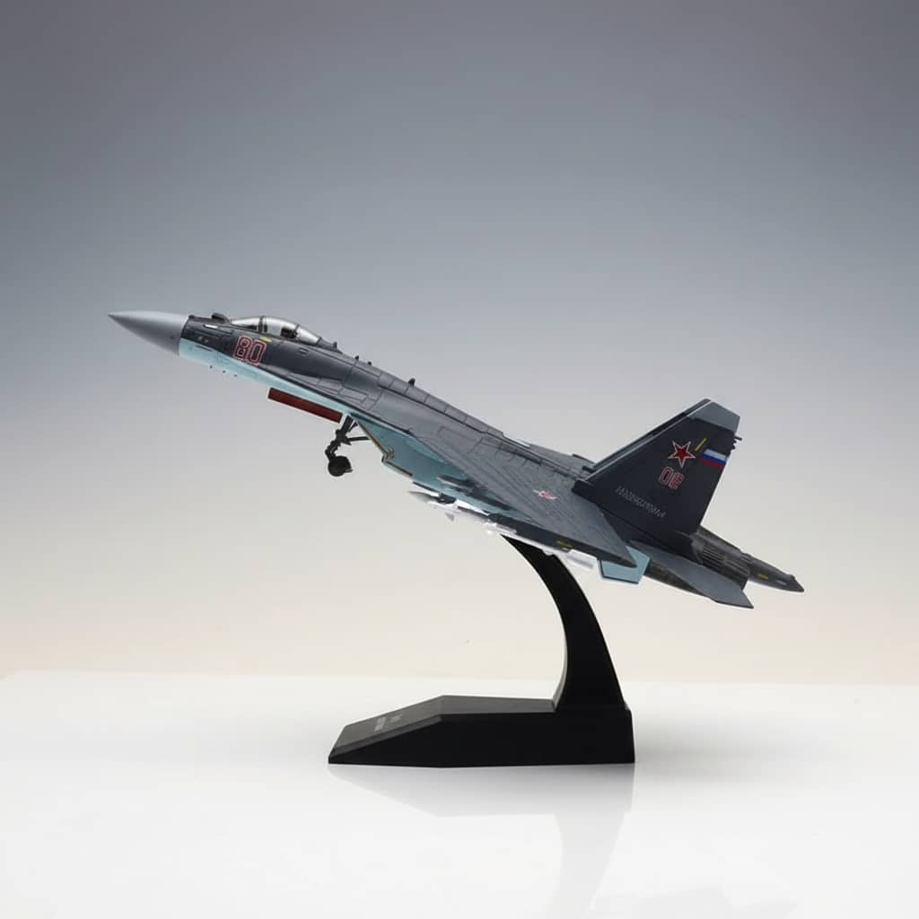 SU-35 fighter jet model in gray with realistic details for aviation enthusiasts