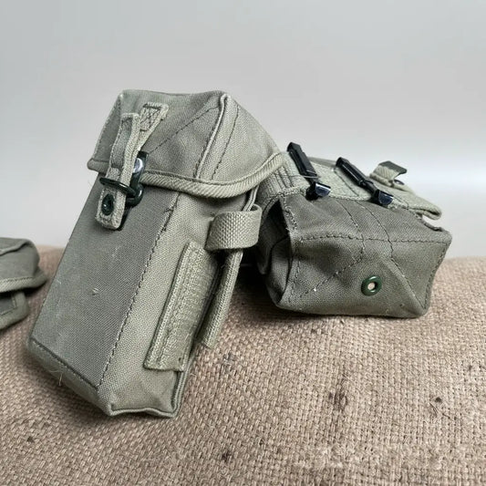 Military Surplus Pouches in Olive Green for Tactical Gear Storage