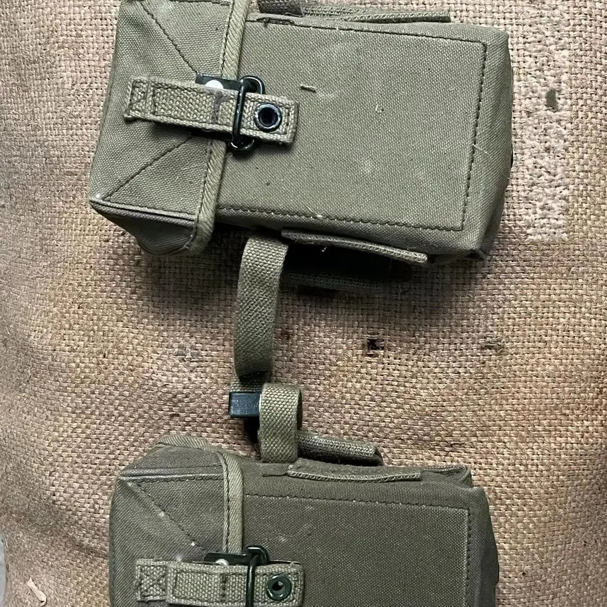 Military Surplus Pouches in Olive Green for Tactical Gear Organization