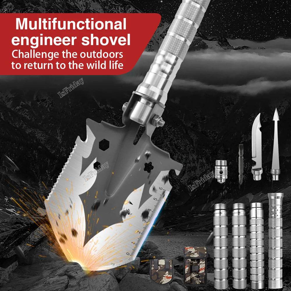 Folding Shovel Multi-Purpose Military Survival Tool - Military-Outdoors.com