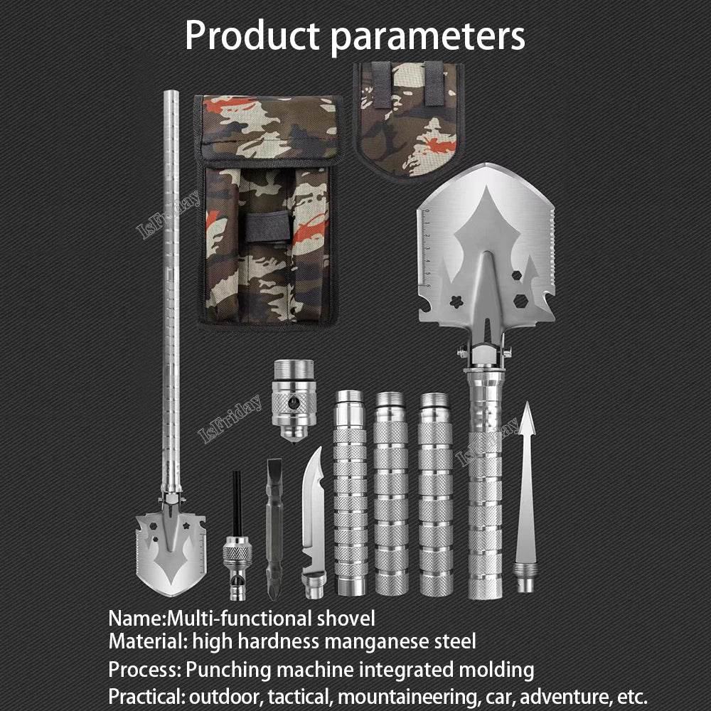 Folding Shovel Multi-Purpose Military Survival Tool - Military-Outdoors.com