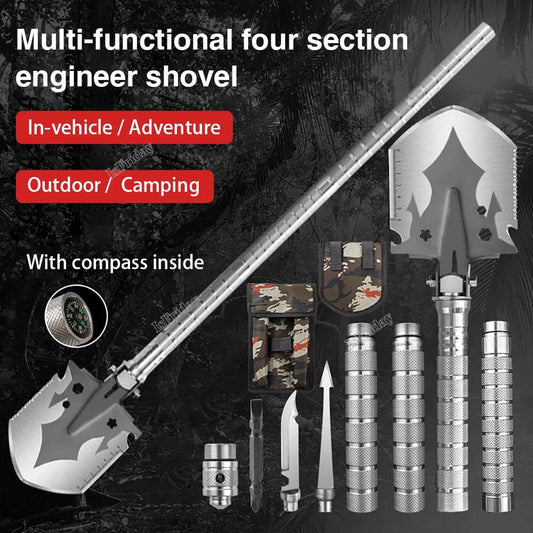 Folding Shovel Multi-Purpose Military Survival Tool - Military-Outdoors.com