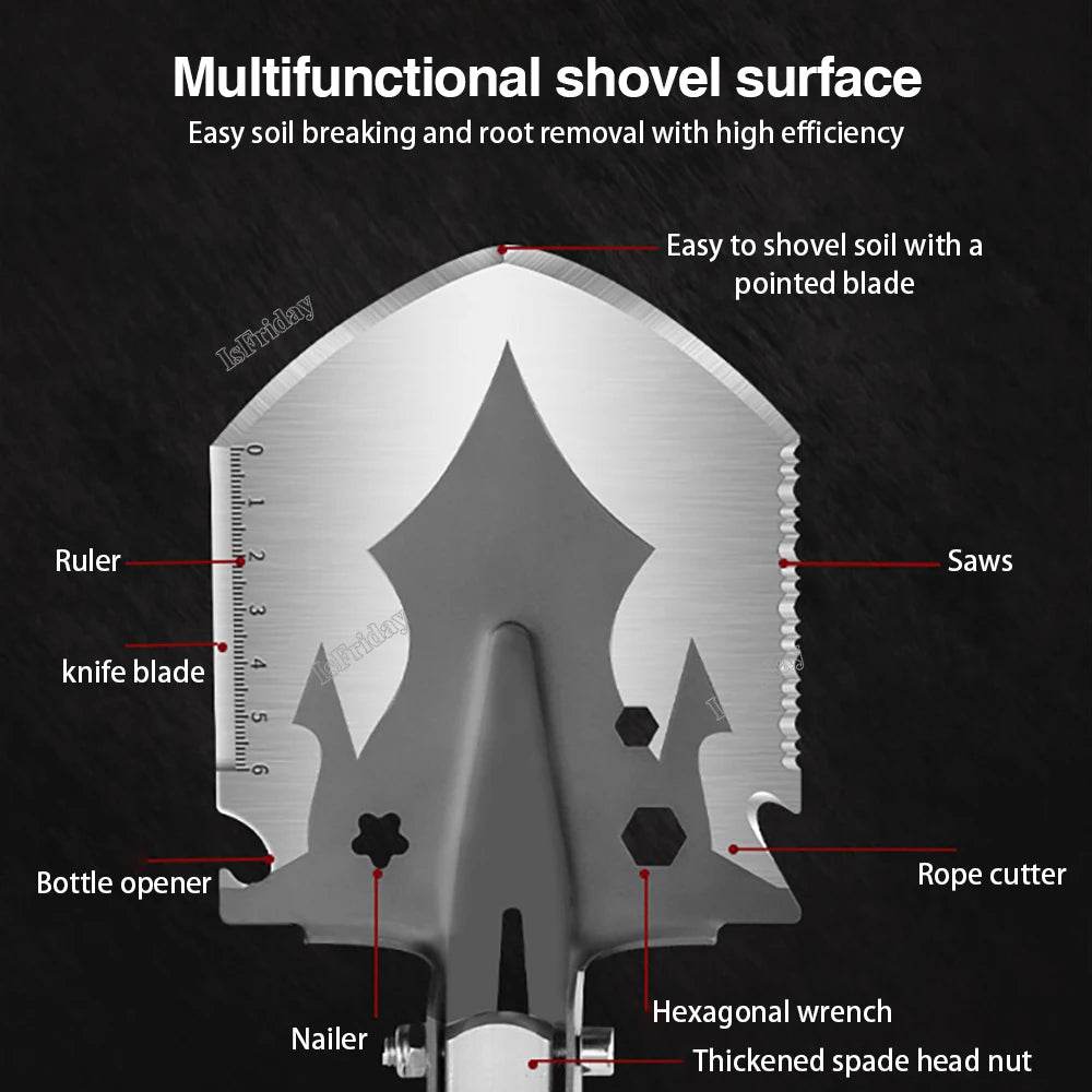 Folding Shovel Multi-Purpose Military Survival Tool - Military-Outdoors.com