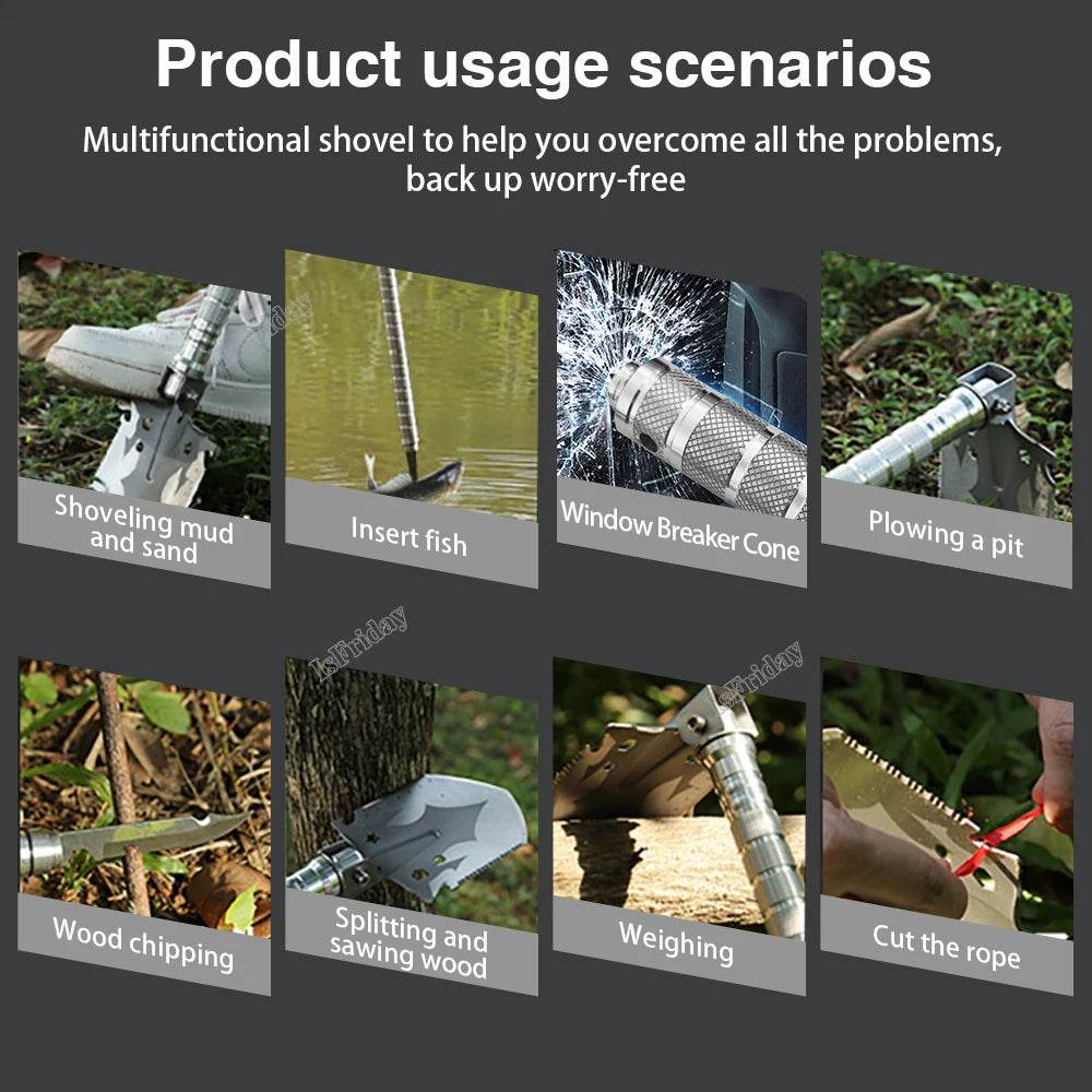 Folding Shovel Multi-Purpose Military Survival Tool - Military-Outdoors.com