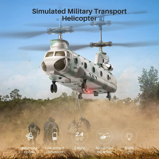 Q21 Dual Propeller Military Transport Helicopter RC Toy - Military-Outdoors.com