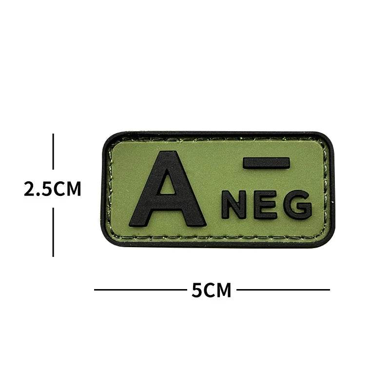 3D PVC Blood Type Hook and Loop Patches - Military-Outdoors.com