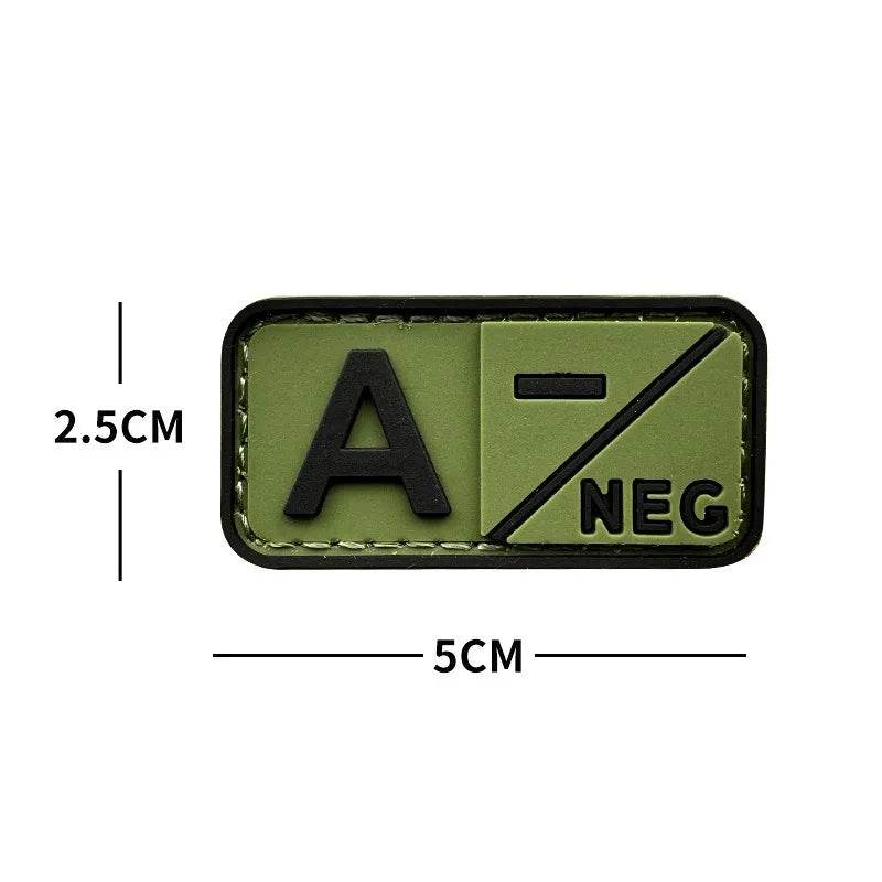 3D PVC Blood Type Hook and Loop Patches - Military-Outdoors.com