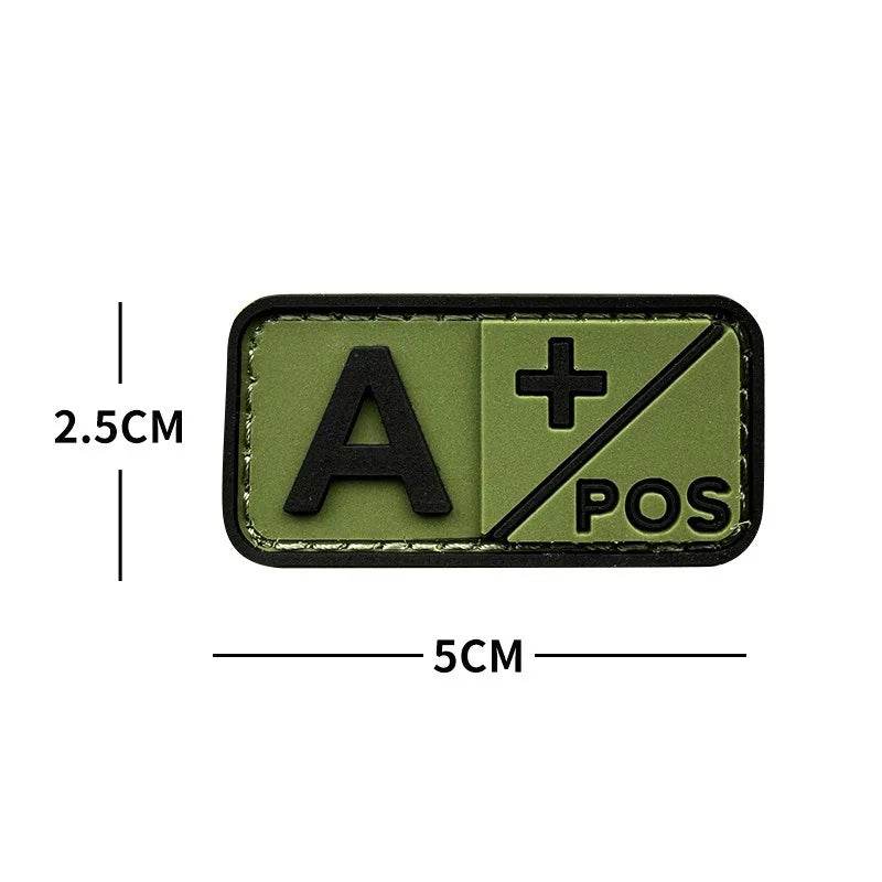 3D PVC Blood Type Hook and Loop Patches - Military-Outdoors.com