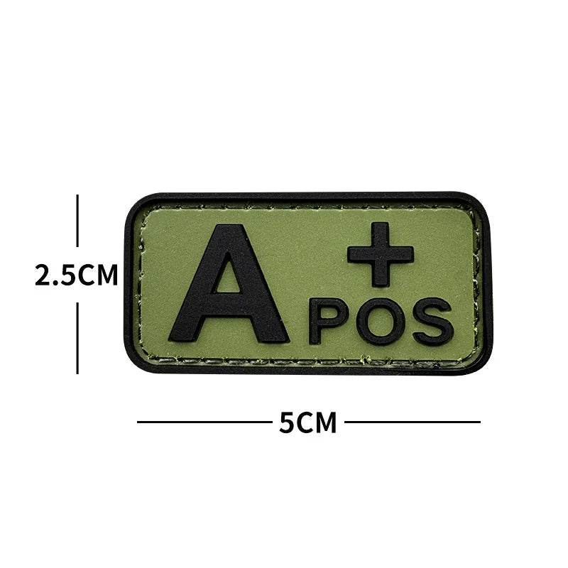 3D PVC Blood Type Hook and Loop Patches - Military-Outdoors.com