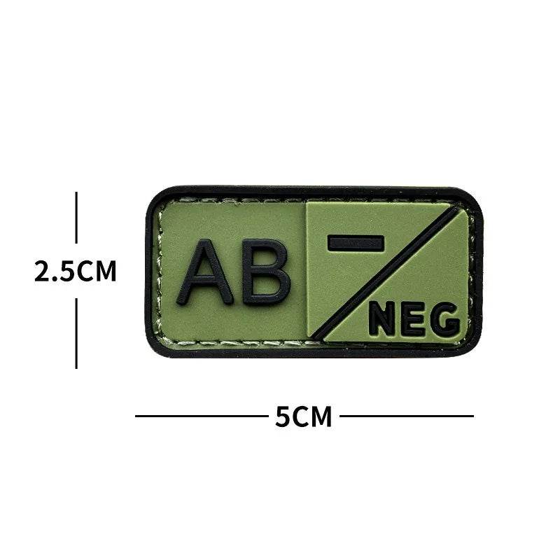 3D PVC Blood Type Hook and Loop Patches - Military-Outdoors.com