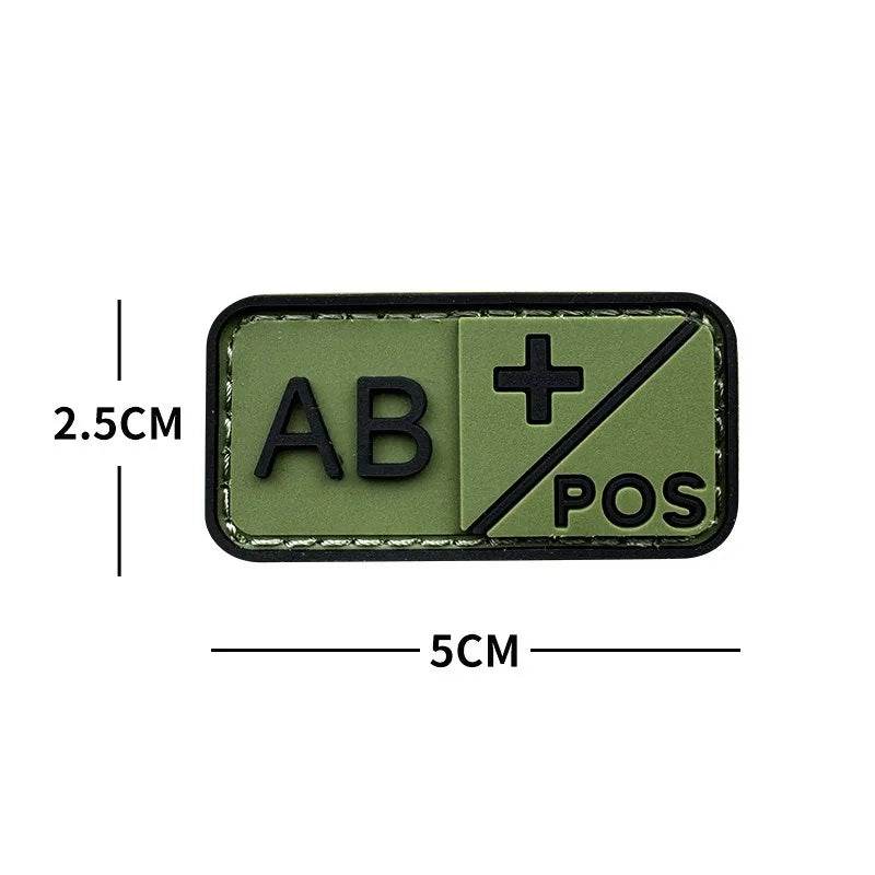 3D PVC Blood Type Hook and Loop Patches - Military-Outdoors.com