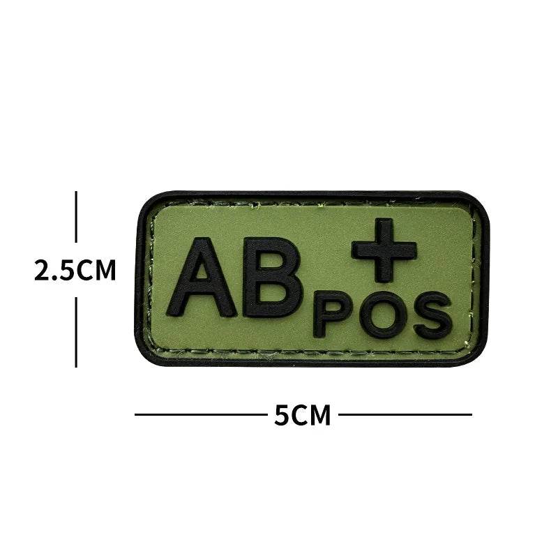 3D PVC Blood Type Hook and Loop Patches - Military-Outdoors.com