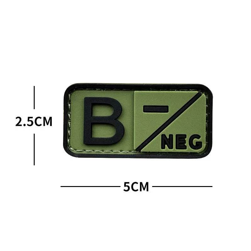 3D PVC Blood Type Hook and Loop Patches - Military-Outdoors.com