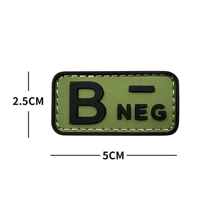 3D PVC Blood Type Hook and Loop Patches - Military-Outdoors.com