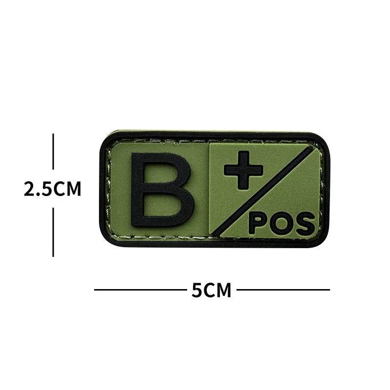 3D PVC Blood Type Hook and Loop Patches - Military-Outdoors.com