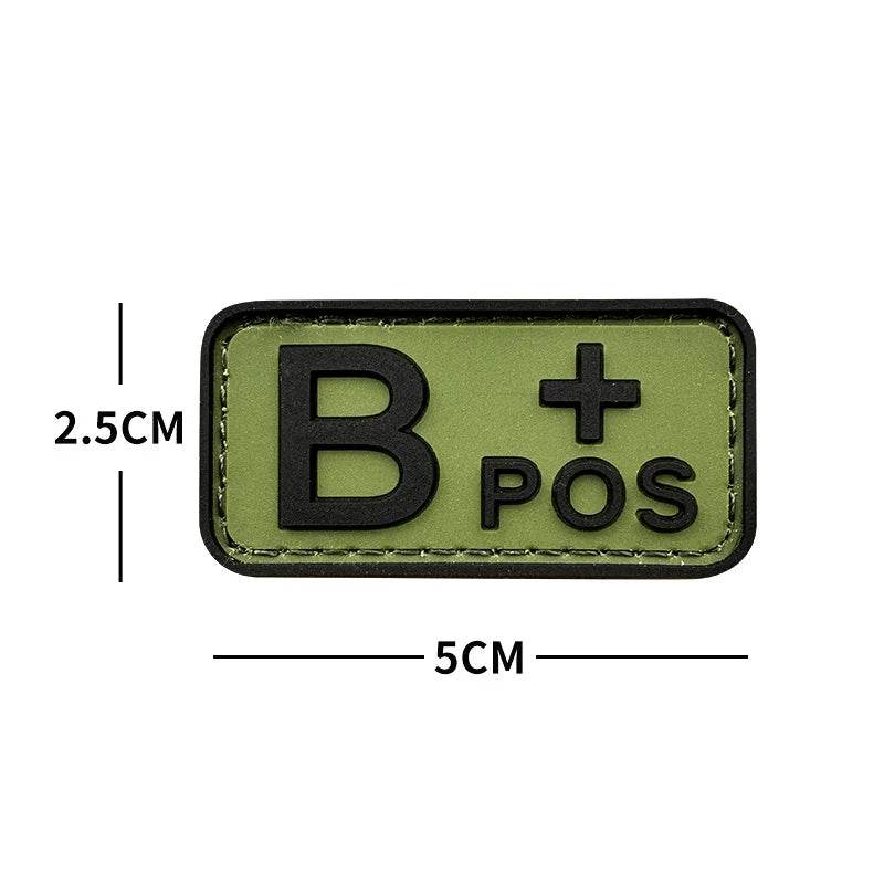 3D PVC Blood Type Hook and Loop Patches - Military-Outdoors.com