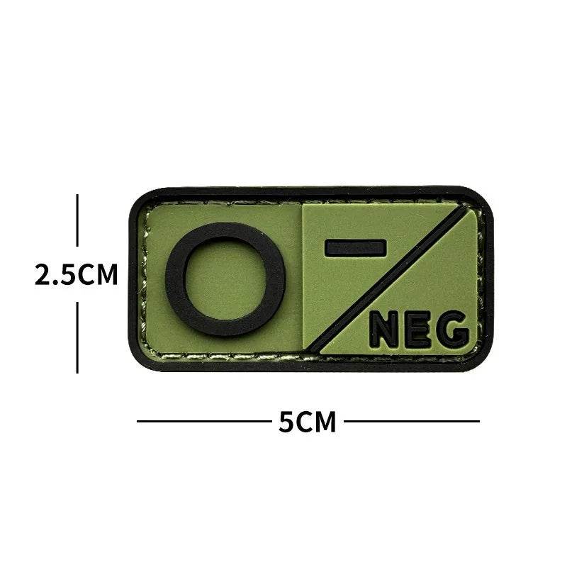 3D PVC Blood Type Hook and Loop Patches - Military-Outdoors.com