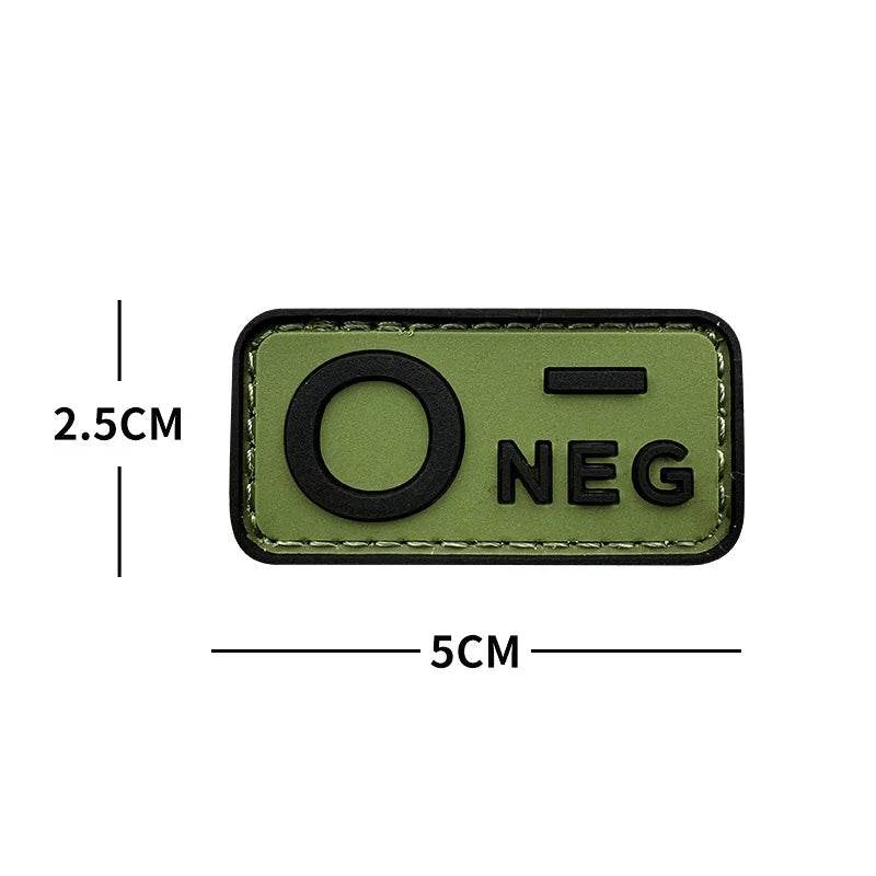 3D PVC Blood Type Hook and Loop Patches - Military-Outdoors.com