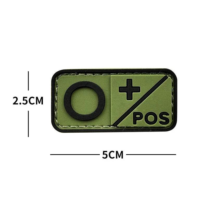 3D PVC Blood Type Hook and Loop Patches - Military-Outdoors.com