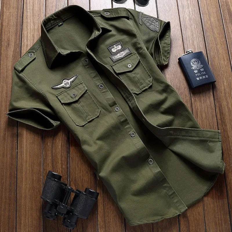 Short Sleeve Tactical Air Assault Cotton Shirt - Military-Outdoors.com
