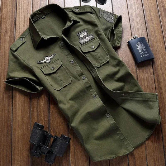 Short Sleeve Tactical Air Assault Cotton Shirt - Military-Outdoors.com