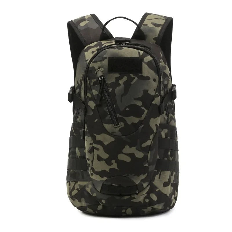20L tactical backpack with USB in camouflage design, perfect for outdoor adventures and everyday use