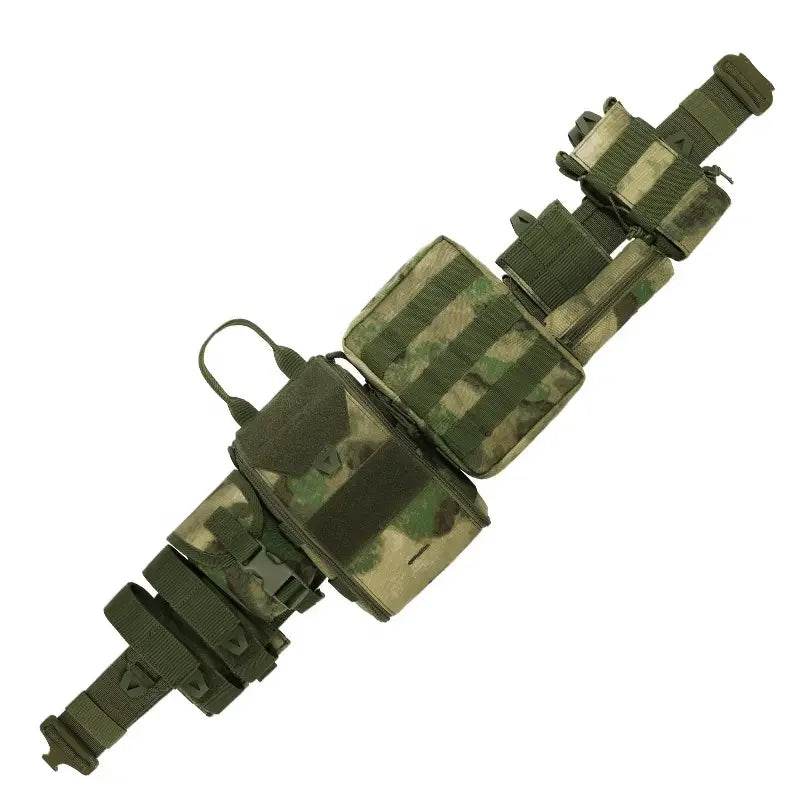 Durable tactical combat belt from Military-Outdoors.com with multiple pouches for storage and easy access