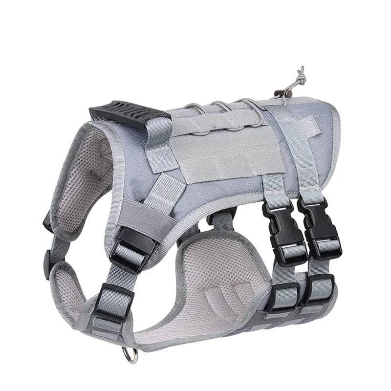 Grey Military-Outdoors Tactical Dog Harness Vest for Dogs - Military-Outdoors.com