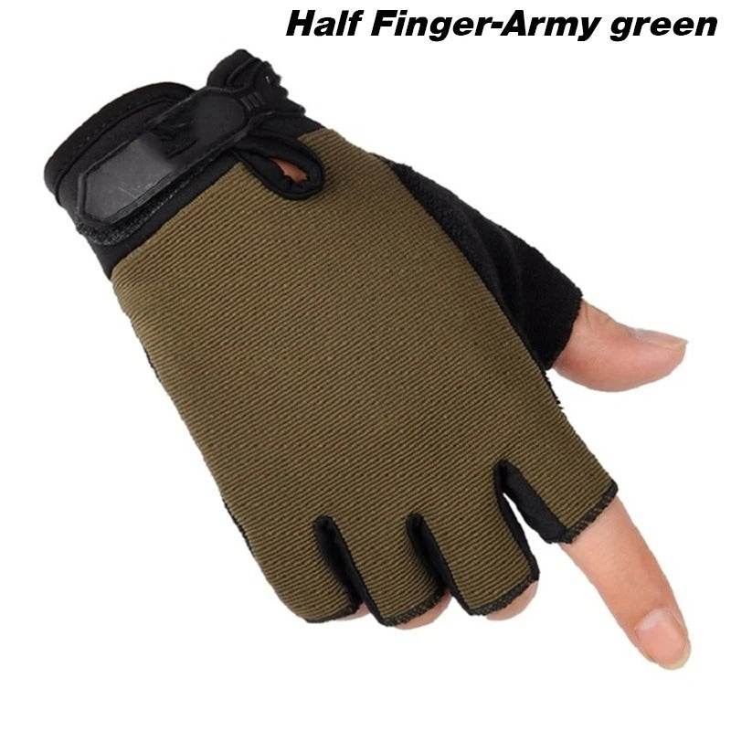 Half Finger Army Green Military Style Work Gloves for Tactical Use