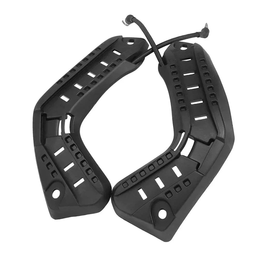 Tactical helmet side rails in black for versatile gear attachments