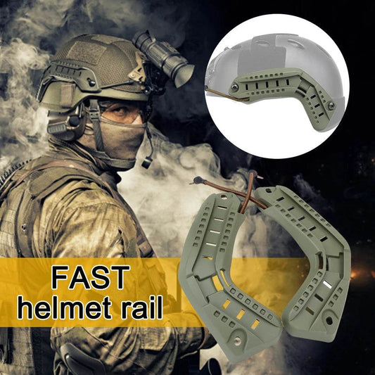 Tactical helmet side rails for FAST helmets in green for mounting accessories