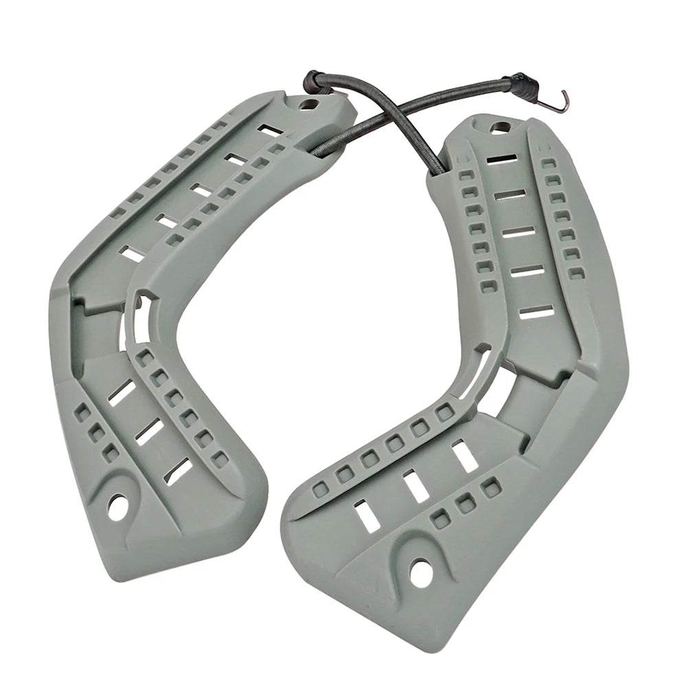 Tactical helmet side rails in gray for custom accessory attachment