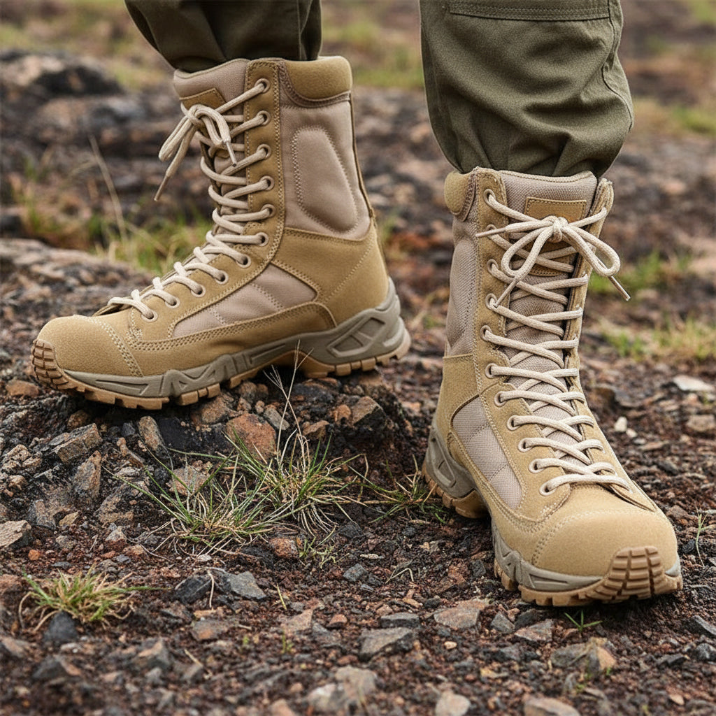 Tan color Hombre Tactical Outdoor Footwear Military Boots - Military-Outdoors.com