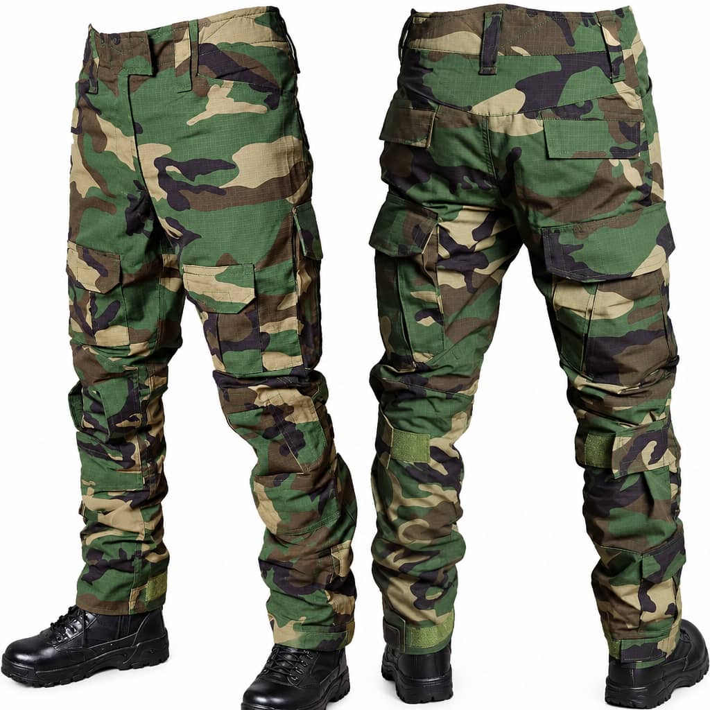 Tactical outdoor suit in camouflage for military and outdoor activities