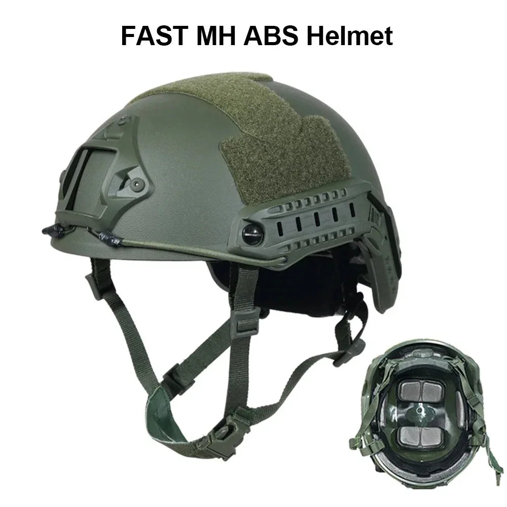 FAST MH ABS Helmet in Green for Tactical Protective Helmet Use