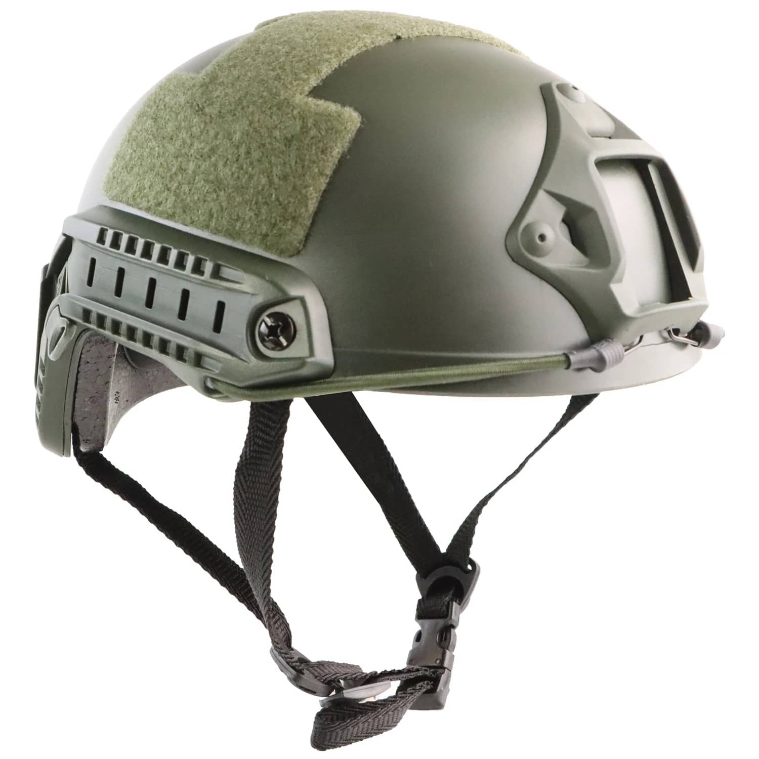 Olive Green Tactical Protective Helmet with Adjustable Straps for Enhanced Safety