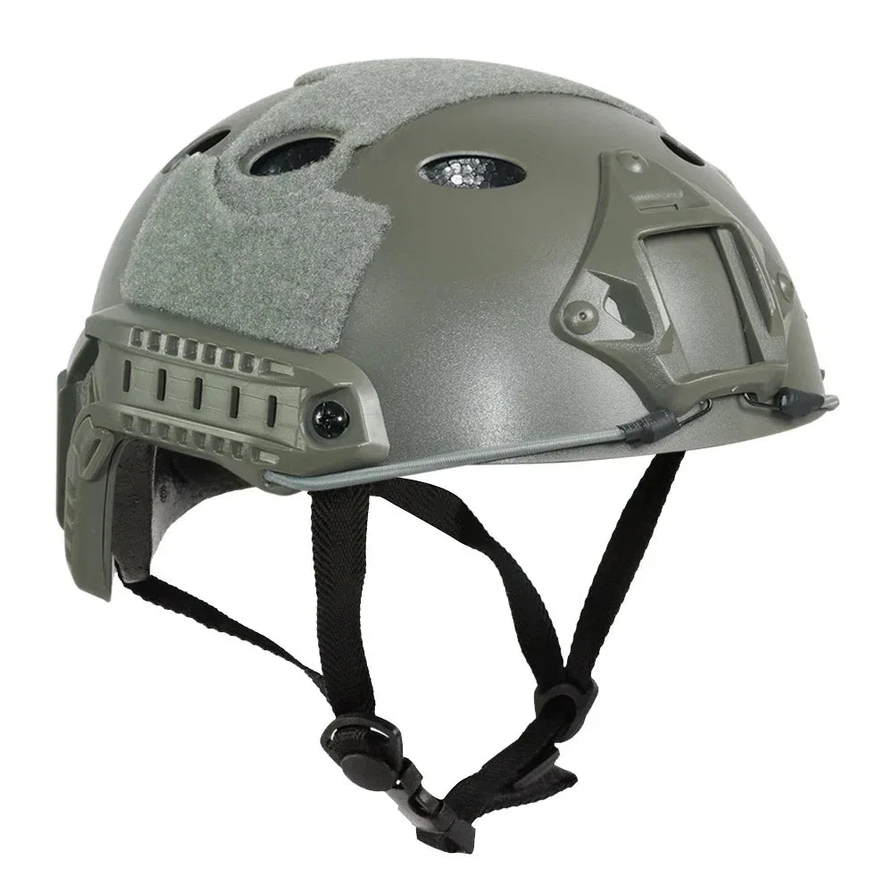 Green tactical protective helmet for enhanced safety and performance